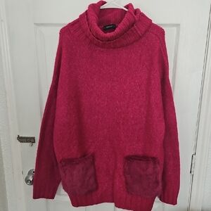 Zara Fuchsia Cowl Neck Oversize  Sweater